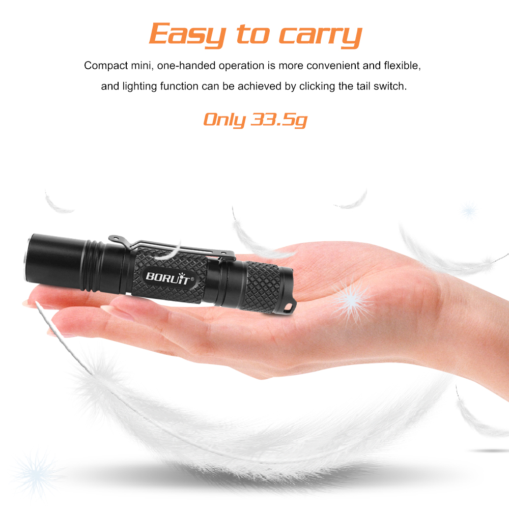 Boruit BC01 High Quality Emergency aviation torch Best Flashlight LED with AA battery