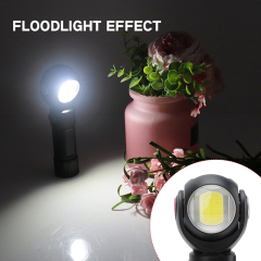 360 Degree Rotating Head Tail Magnet USB Rechargeable Flashlight