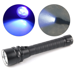 Underwater 100 Meter 3pcs Led UV Diving Torch Lights Waterproof Magnet Flashlight with Purple Light