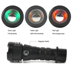 Magnetic Diving Light Flashlight, L2 Waterproof Torch Lamp for Night Scuba Mount Diving