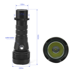 Magnetic Diving Light Flashlight, L2 Waterproof Torch Lamp for Night Scuba Mount Diving