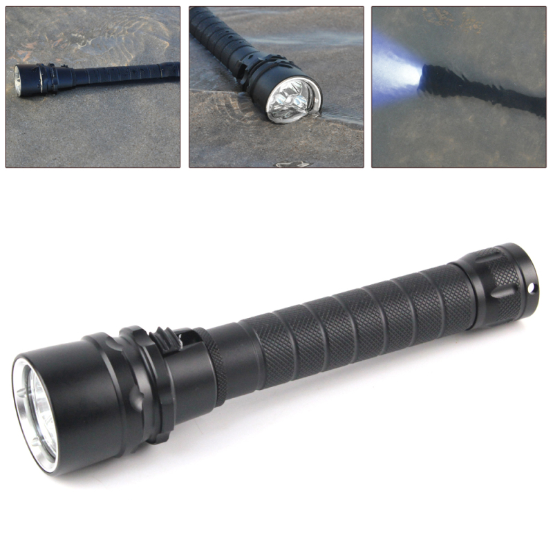 Underwater 100 Meter 3pcs Led UV Diving Torch Lights Waterproof Magnet Flashlight with Purple Light