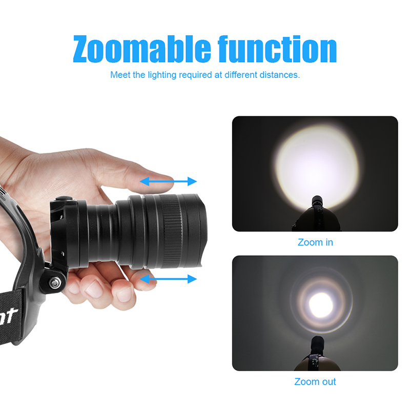 Powerful Zoomable Super BrightHead lamp USB Recharge XHP50 Led Headlamp for Camping and Hiking