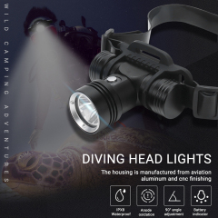BORUiT B14 Professional IP68 Underwater 60 Meter LED Headtorch 1000 Lumen Scuba Diving Headlamp Flashlight