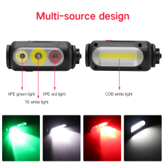 360 Degree Rotating Strong Light Headlamp with Red Green White Emitting Color Light