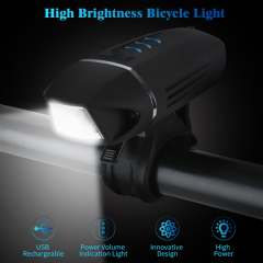 Rechargeable 350 Lumens Bike Light Front Bicycle Lights USB IP64 Waterproof for Cycling