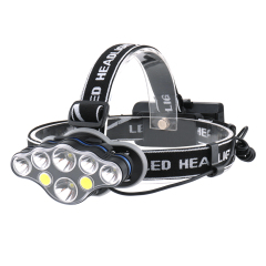 Red Light 18650 Rechargeable USB Head lamp, Powerful 8 Led Headlamp 10000 Lumen