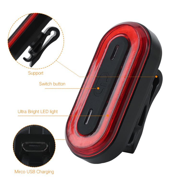 Factory Outlet Night Riding Accessories Custom Logo Led Bicycle Tail Light Rechargeable Usb Waterproof Taillight Bike