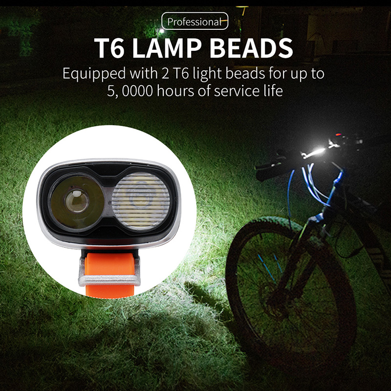 2pcs XML T6 2000LM Super Bright Bike Lights 6000mAh Battery Pack Bicycle Light Led
