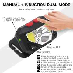 New Type Red Light Head Lamp, Sensor Switch USB Rechargeable 3W COB Headlamp Mini