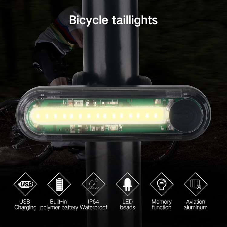 Waterproof Night Riding Accessories Custom Logo Rechargeable Usb Led Bike rear Light