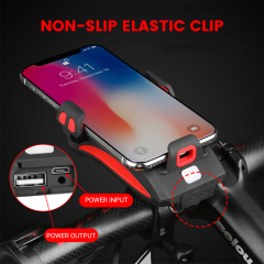 4 in 1 multi function bike light waterproof USB rechargeable bike accessories bicycle front light with horn