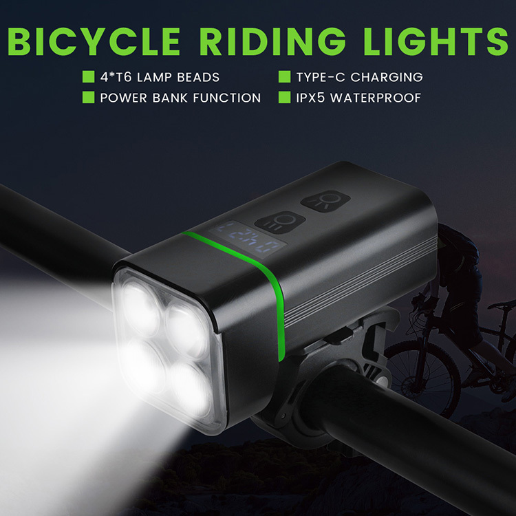 Presale 2021 new hot sale usb rechargeable bicycle lights power bank 4T6 high power 2000lm bicycle accessories bike led light