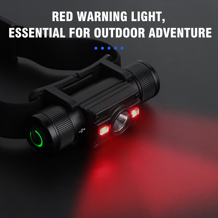 BORUIT HP300 Red Light Headlamp High Power Type C Headtorch Waterproof for Hunting
