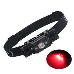 BORUIT HP300 Red Light Headlamp High Power Type C Headtorch Waterproof for Hunting