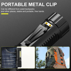 BORUiT Factory high quality aluminum flashlight with magnetic LED telescopic zoom bright hunting hiking rechargeable LED Torch