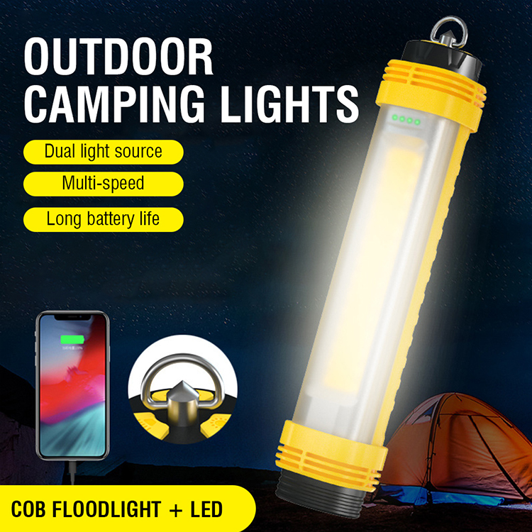 Multi Function Multi Color Camping Light Rechargeable Handheld Flashlight Strong Magnet Work Light