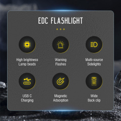 BORUiT V7 High Power 900lm Mini Keychain Flashlight 10 Modes Light IPX5 Waterproof Durable Power Saving UV LED EDC Flashlight Outdoor
