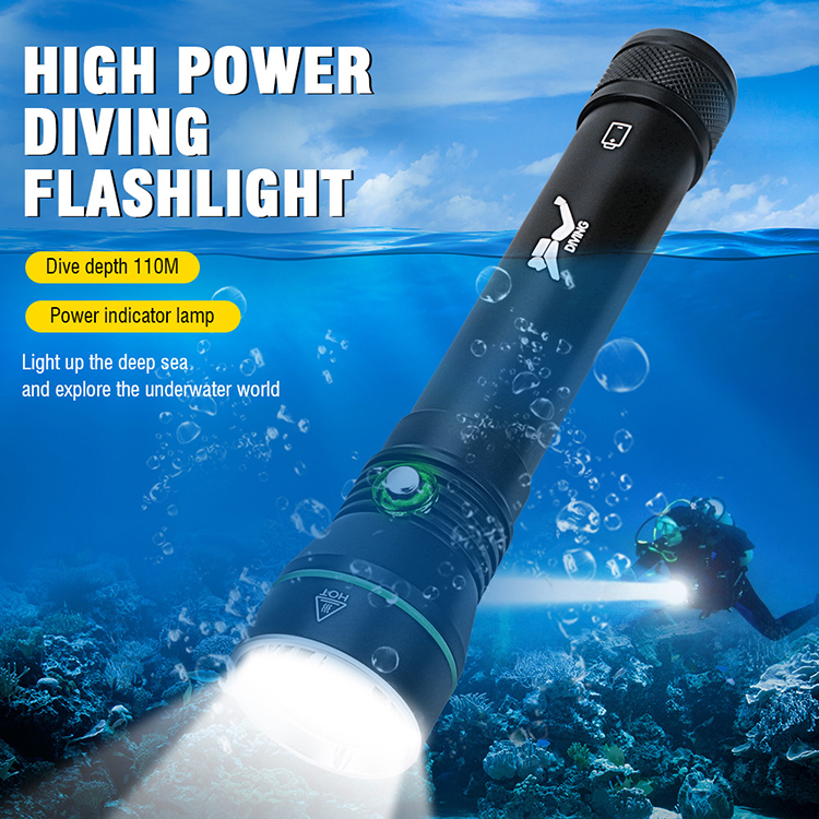 BORUiT S4 High Power 3000lm Diving Flashlight Underwater Professional Diving Flashlight 10m Depth Scuba Diving Flashlight Underwater Led