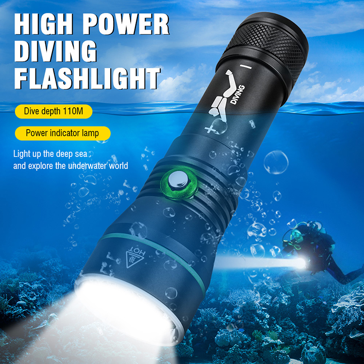 Boruit S3 professional diving flashlight 3000lumens Scuba Diving Torch Aluminum Alloy Diving Torch 110M diving depth Led Flashlight