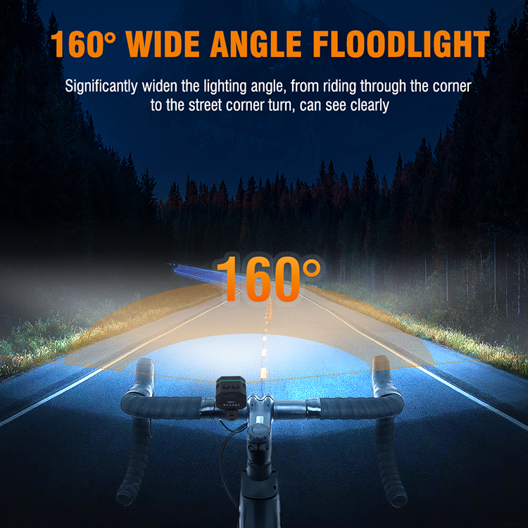 BORUiT L7 10000lm Super High Power Bicycle Light Far Near Dual Source Type C Bike Headlights