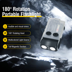 Boruit V20 Mini Keychain Flashlight High Power 1000 Lumens Usb-c Rechargeable Edc Flashlight With Two-Way Clip Light,13 Modes
