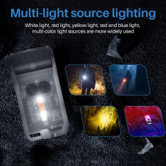 BORUIT V15 Small EDC Flashlight 1200 Lumens Rechargeable 10 Modes Waterproof Flash Light with Clip, Magnet, Warm Red Blue Light
