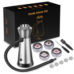 Boruit Smoke Infuser Portable Handheld Adjustable Cold Smoking Gun Food Drink Smoke Infuser for Bar Cooking Meat Barbecue Drinks