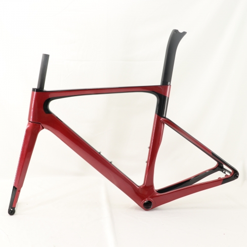 VB-R-099 Custom Paint Aero Road Carbon Bike Frame Metallic Red 2