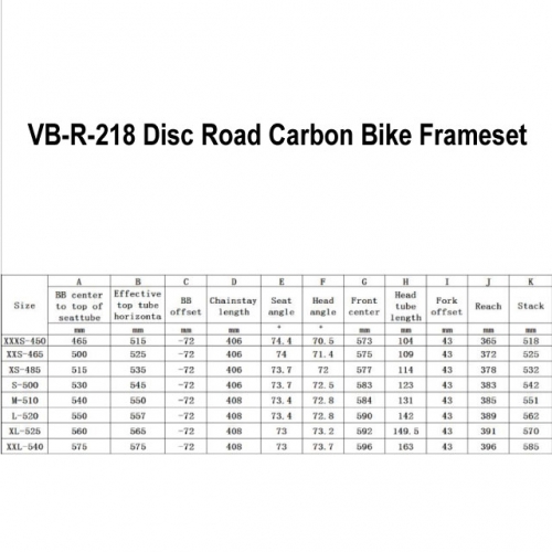 2022 VB-R-218 Carbon Fiber Aero Road Frame Disc Version Integrated Hidden Cable