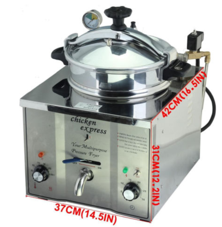 3000w 16l 8psi Electric Pressure Fryer Kitchen Cooking Countertop