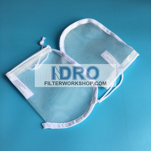 sachets filtre à cordon de serrage en mailles de nylon monofilament (NMO)