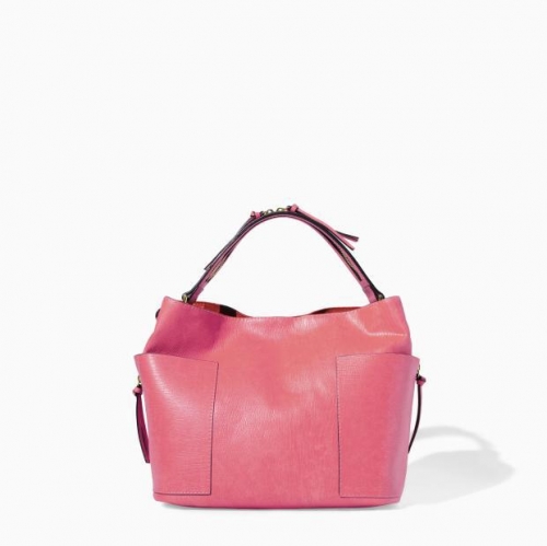 VIP$15 ZARA AB849 solid classic Faux Leather Women Hobos Handbag Purse Shoulder Bag Black Baby Pink