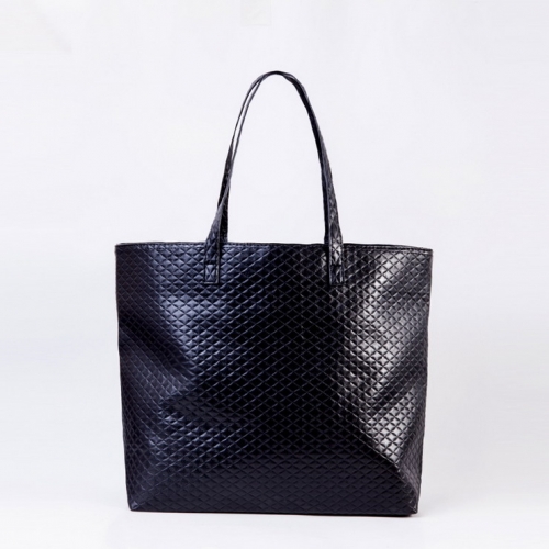 VIP $7.92 H1752 MANGO MNG Black Leather Vintage Shopper Handbag Tote Bag