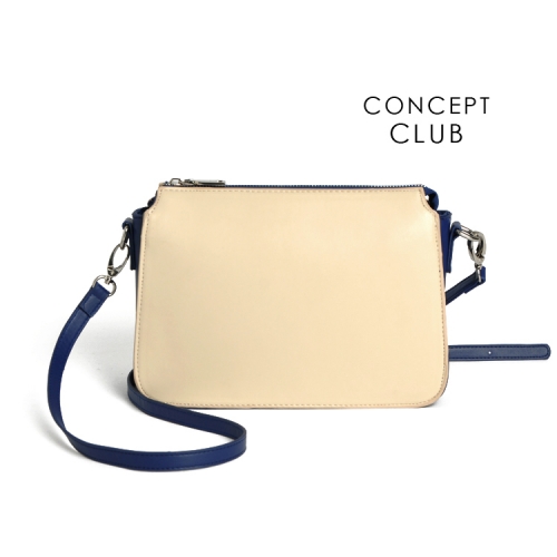Concept Club AD043 blue and beige bicolor patchwork zipper woman lady girl messenger bag crossbody sling bag day clutch