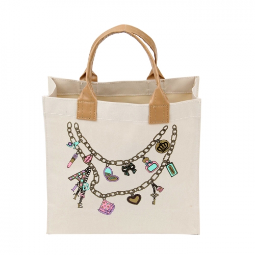MZ138 Mini Necklace Print Shopper Lunch bag Tote Bag Japanese Magazine Gift