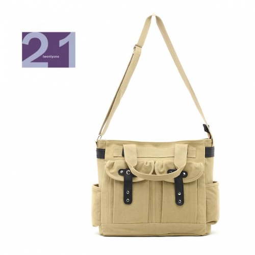 VIP$8.64 HB964 Forever 21 Fashion Solid Beige Canvas Pocket Purse