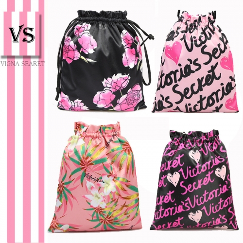 Victoria's Secret VIP$4.5 AV224 original floral drawstring Imported PU nylon Women Cosmetic Bags storage bag