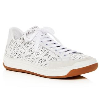 BURBERRY VIP$104.58 AX691 Women's Timsbury Perforated Leather lace Up Sneakers Genuine leather women Women's Sneakers