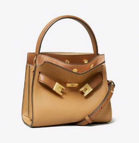 TORY BURCH vip$88.58 AJ312 MINI 19CM LEE RADZIWILL PETITE DOUBLE BAG Genuine leather 19cm 19*16.5*8.5cm cm Handbag