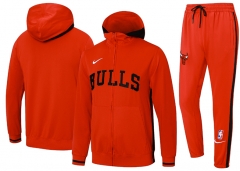 2024-2025 NBA Chicago Bulls Red Jacket Uniform With Hat-815