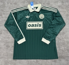 (S-4XL) 25-26 Oasis x Adidas Green&White LS Thailand Soccer Jersey AAA-4506