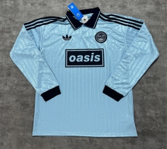 (S-4XL) 25-26 Oasis x Adidas Light Blue LS Thailand Soccer Jersey AAA-4506