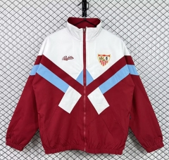 Retro Version 90-92 Sevilla Red&White Thailand Soccer Coat-3257