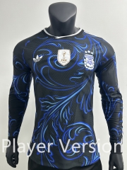 Player Version 26-27 Argentina Away Blue&Black LS Thailand Soccer Jersey AAA-0871