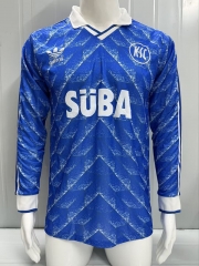 Retro Version 89-90 Karlsruher SC Home Blue LS Thailand Soccer Jersey AAA-503