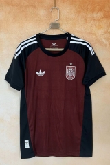 (S-4XL) 26-27 Spain Maroon Thailand Soccer Training Jersey-2483