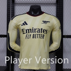 (S-3XL) Player Version 26-27 Arsenal 2nd Away Yellow LS Thailand Soccer Jersey AAA-888