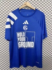 (S-4XL) 26-27 Schalke 04 Blue Thailand Soccer Jersey AAA-2044