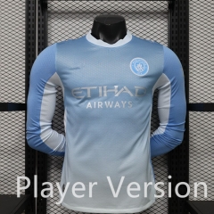 (S-3XL) Player Version 26-27 Manchester City Home Light Blue LS Thailand Soccer Jersey AAA-888